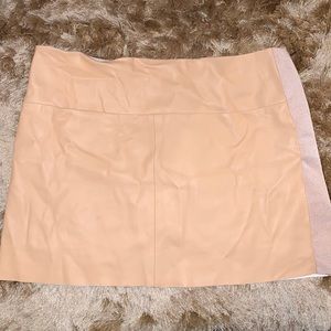 Zara peach faux leather mini skirt